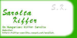 sarolta kiffer business card